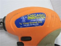 CHICAGO ELECTRIC 3/8" CLOSE QUARTER DRILL
