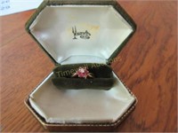 14K gold ring with diamonds and ruby