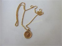 14K gold necklace and pendant
