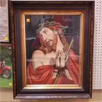 Large Antique Jesus Religious Picture