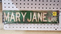 Mary Jane Lane Tin Sign, SEALED
