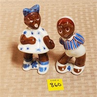 Black Americana Boy & Girl Porcelain Figurines