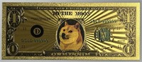 Dogecoin "To The Moon" Novelty Crypto Dollar Bill!
