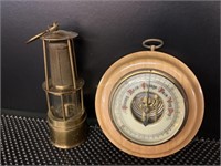 Barometer & mining safety lantern