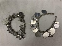 2 Sterling  Silver charm bracelets