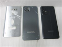 3 CELLPHONES-UNKNOWN WORKING,SOME CRACKED
