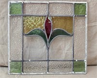 Vntg Leaded Stained Glass Panel