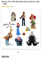 Disney The Little Mermaid Toy Set Qty 4 (New)