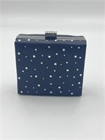 studded square black evening clutch