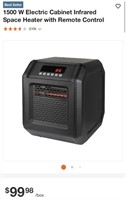 Electric Space Heater (Open Box, Powers On)