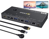 USB 3.0 DP KVM Switch 2 PC 2 Monitors, MST Splitte