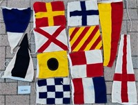 ANTIQUE NAUTICAL/MARINE SIGNAL FLAGS (12)