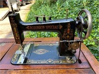 1880 ROBINSON CABINET TREADLE SEWING MACHINE