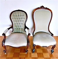 VICTORIAN PARLOR CHAIRS LOT (2)