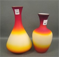 Two Imperial Glass Peachblow Vases
