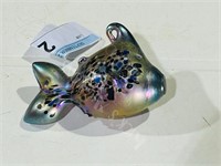 signed art glass fish orniment