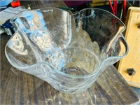 Lrg glass bowl  -  16" tall x 11" w