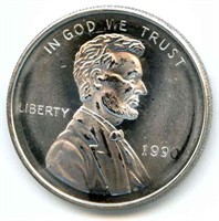 1 oz .999 Fine Silver Round - Lincoln Cent Design