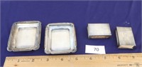Sterling 2 Ash trays & 2 Match holders