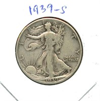 1939-S Walking Liberty Silver Half Dollar
