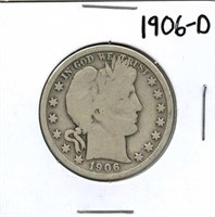 1906-O Barber Silver Half Dollar