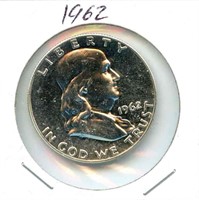 1962 Franklin Proof Silver Half Dollar