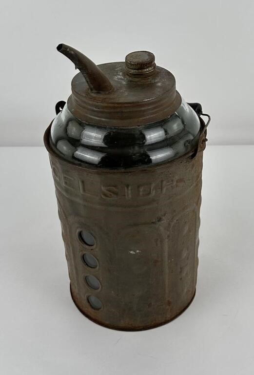 Excelsior Glass Metal Kerosene Oil Can