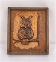 Vintage Woodcarving of Owl