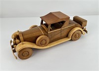 Folk Art Handmade Wooden Car