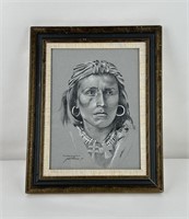 Jodie Boren Native American Indian Drawing