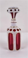 Antique Czech Bohemian Glass Perfume Bottle