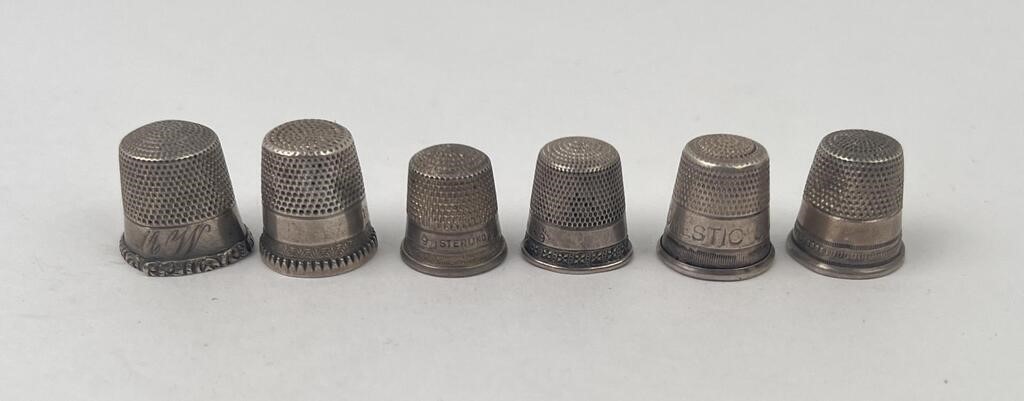 Group of Sterling Silver Thimbles