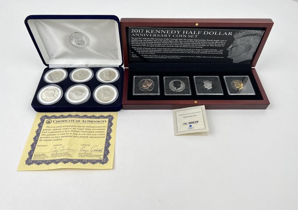 2 Kennedy Half Dollar Commemorative Sets