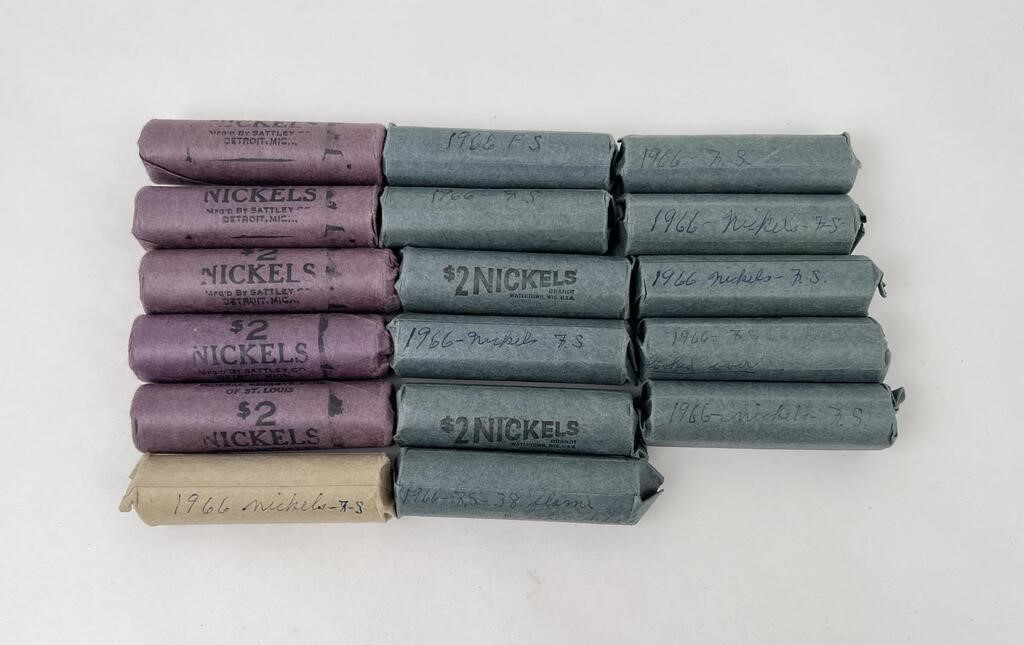 Large Group US Jefferson Nickel Rolls