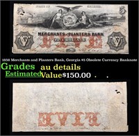 1856 Merchants and Planters Bank, Georgia $5 Obsol