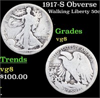 1917-S Obverse Walking Liberty Half Dollar 50c Gra