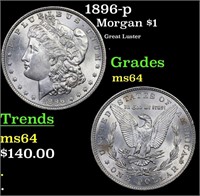 1896-p Morgan Dollar $1 Grades Choice Unc
