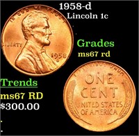 1958-d Lincoln Cent 1c Grades GEM++ Unc RD