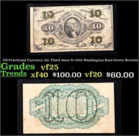 US Fractional Currency 10c Third Issue fr-1255 Was