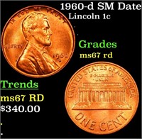 1960-d SM Date Lincoln Cent 1c Grades GEM++ Unc RD