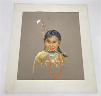 Dorothy Oxborough Pastel Indian Drawing