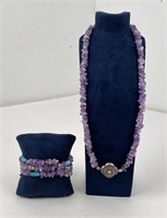 Amethyst Necklace and Bracelet