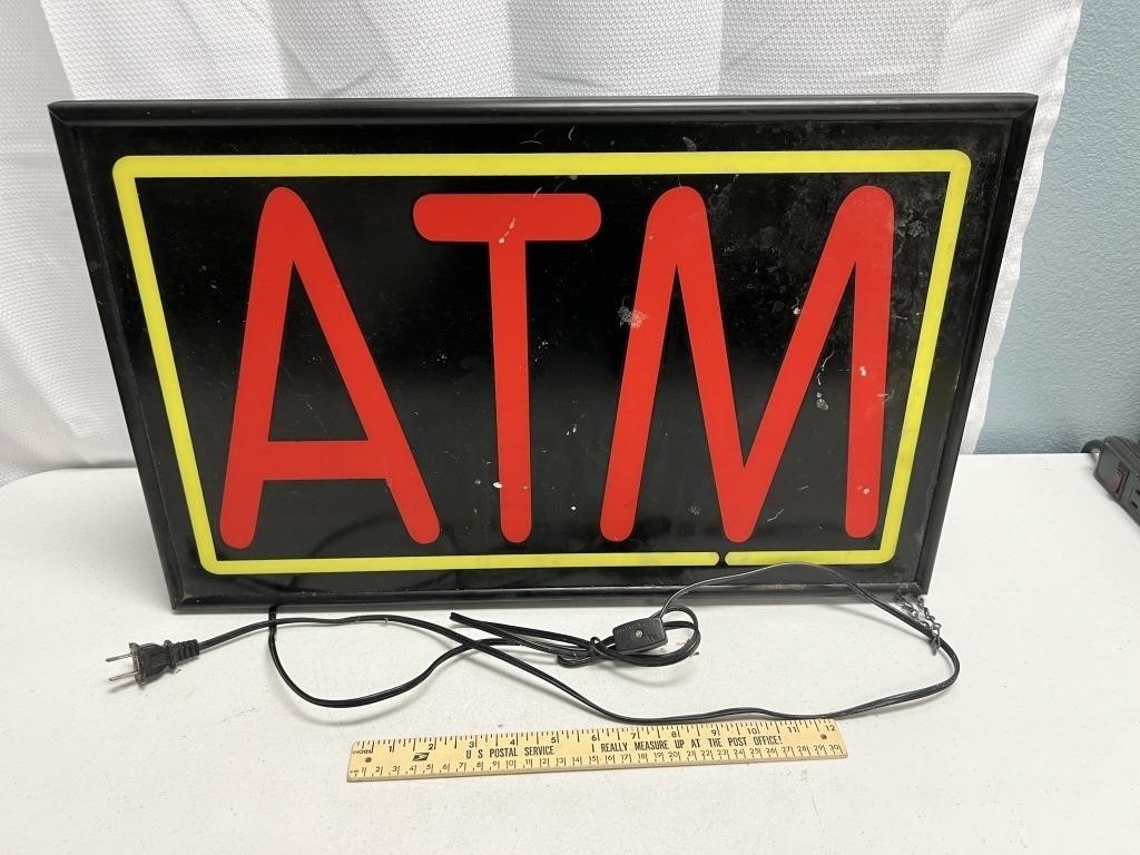 ATM Lighted Sign - Needs New Bulb