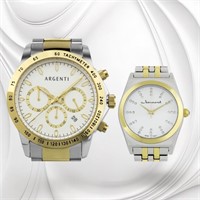 ARGENTI Chronograph & JEANNERET Crystal Watch Set