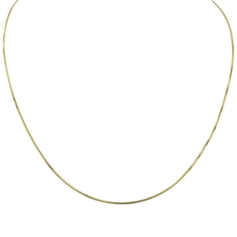 10K Yellow Gold Box Chain Necklace 18"