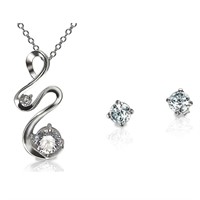Sterling Silver Journey Pendant and Earring set
