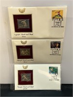 3 22 Kt Gold First Day Issue Covers