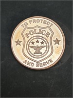 Police 1 Oz Copper Round