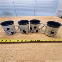 4 cat coffee mugs