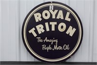 Royal Triton Motor Oil Cardboard Sign Ds 21 3/4"
